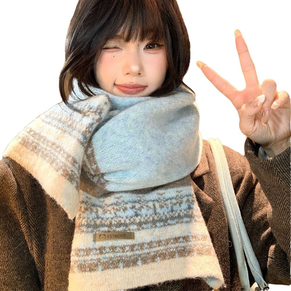 Vintage Fashion Faire - New Fair Isle Pattern Patchwork Scarf