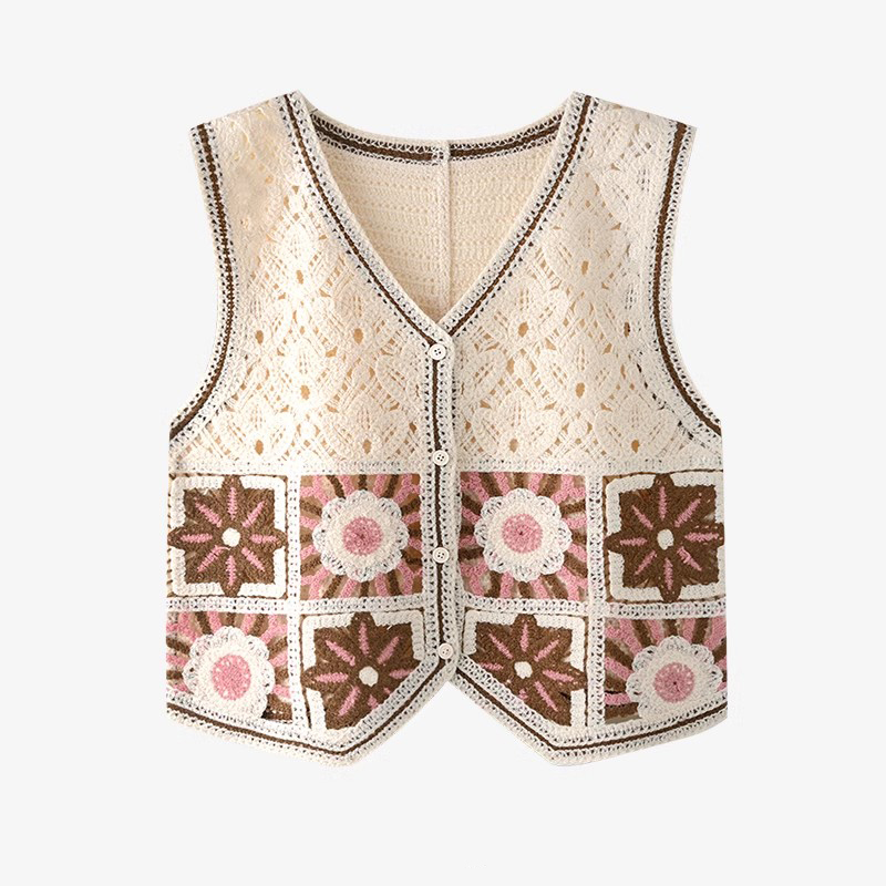 Crochet Top Boho - Granny Square Crochet Vest Woman Sheer