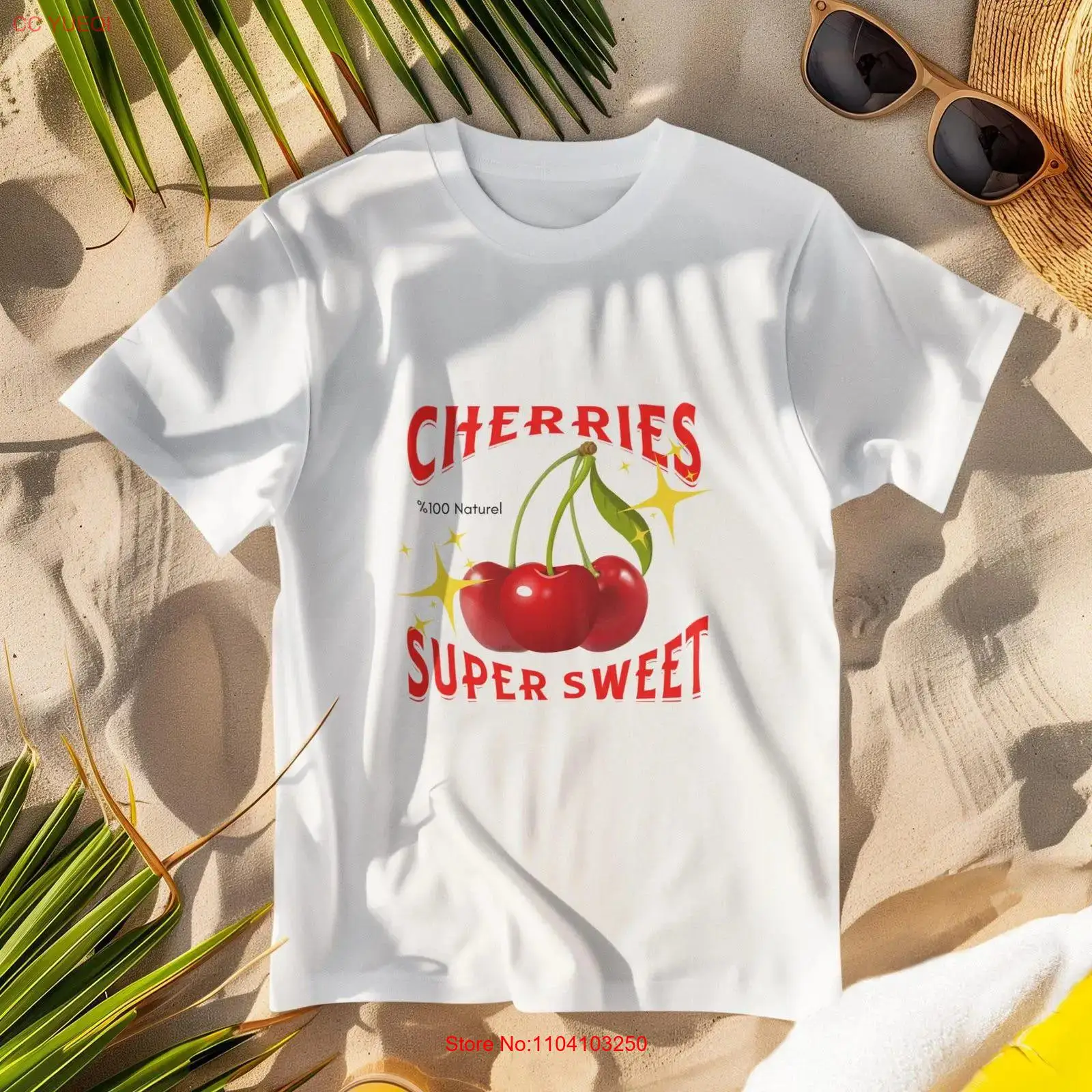 Vintage Fashion Knitwear - Cherries Super Sweet T Shirt Cute