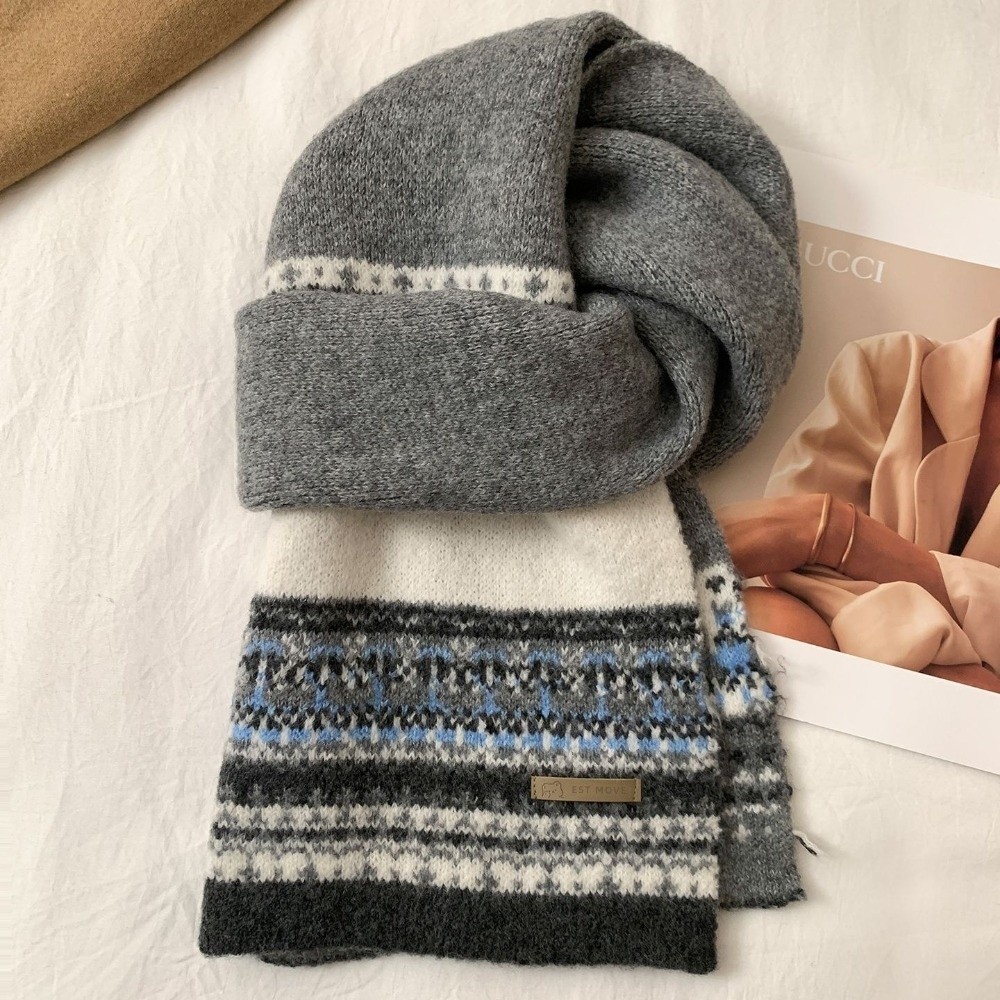 Vintage Fashion Faire - New Fair Isle Pattern Patchwork Scarf