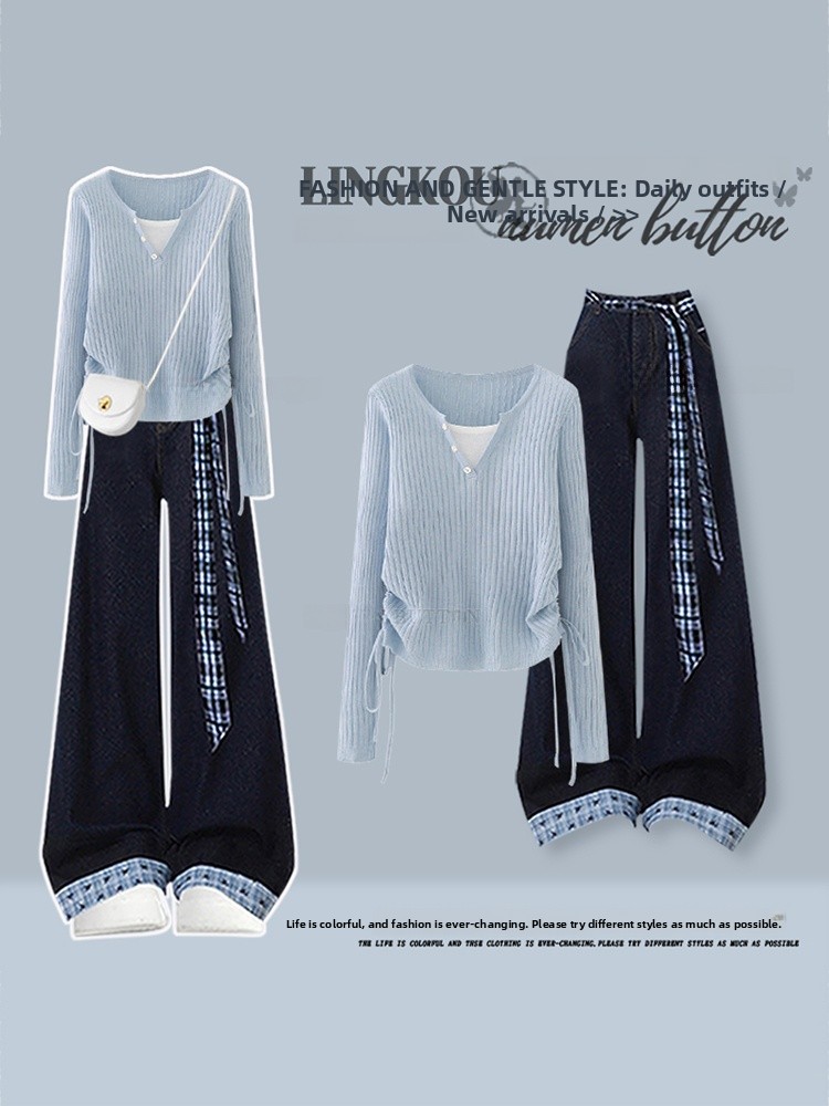 Vintage Fashion Knitwear - Korean Style High Waist Knitted Top
