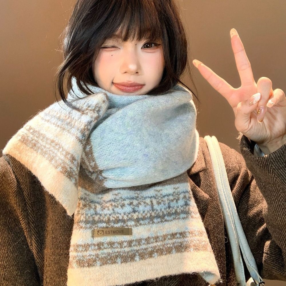 Vintage Fashion Faire - New Fair Isle Pattern Patchwork Scarf