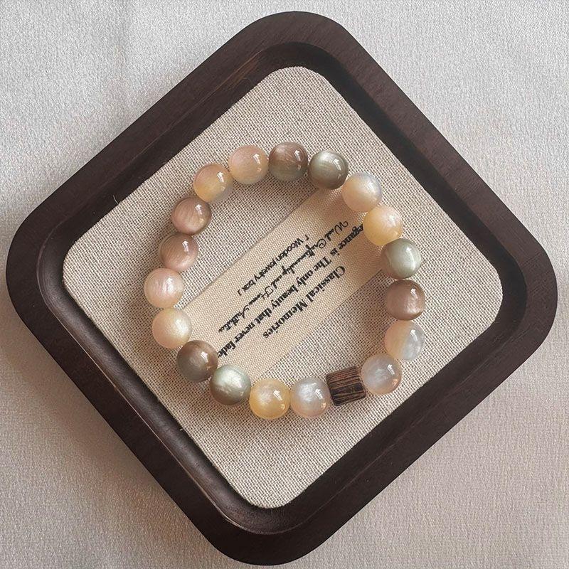 Vintage Fashion Exhibition - Vintage Pink Brown Beaded Bracelet Unique
