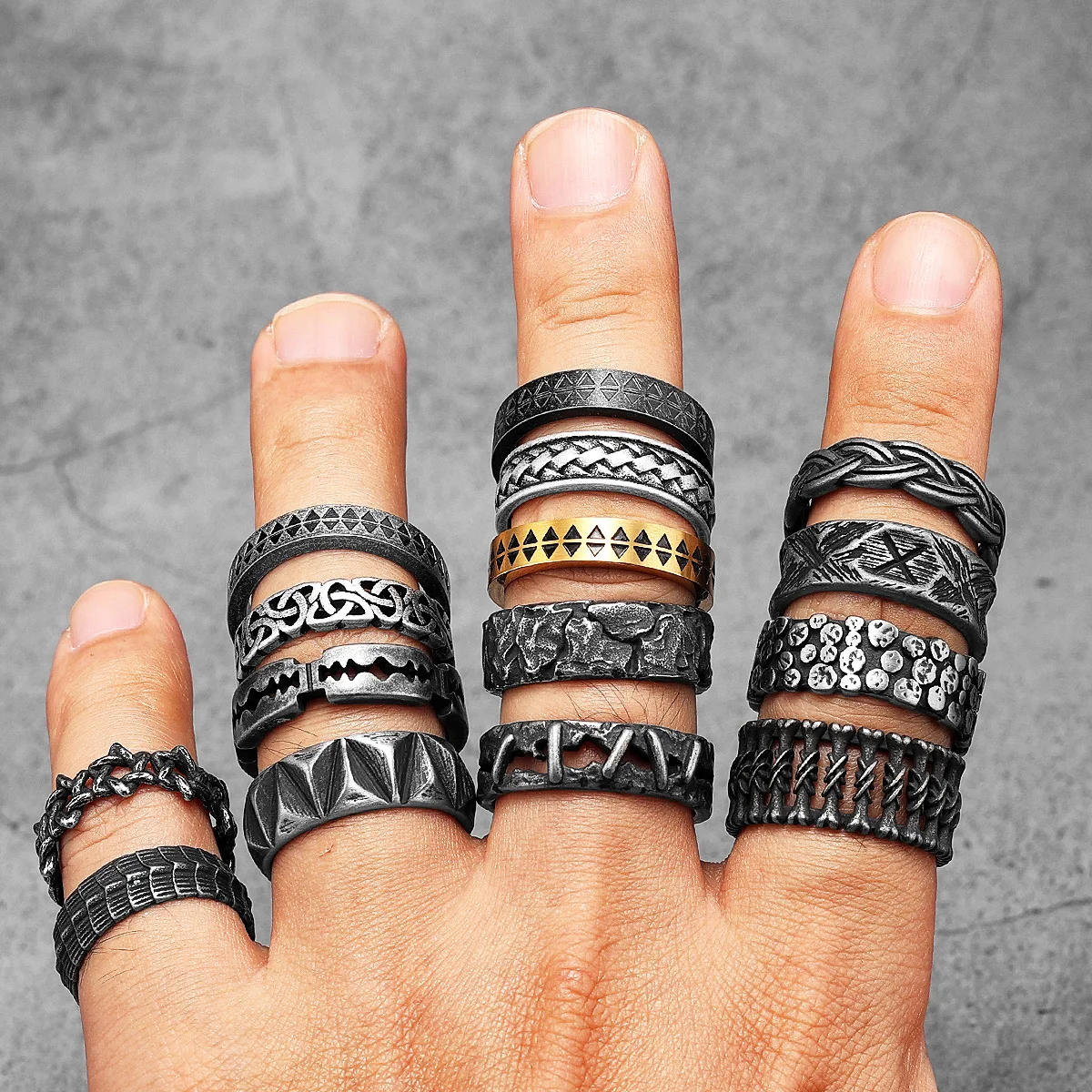 Retro Gothic Bone Men Rings St - Vintage Fashion Newtown recension och pris