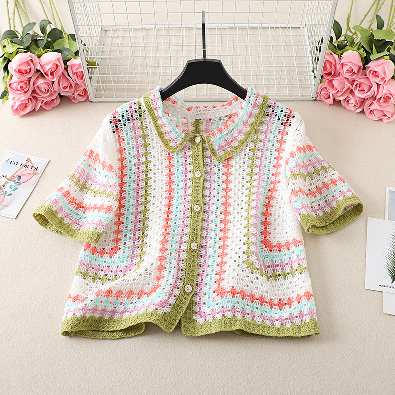 Button Up Crochet Shirt for Wo - Crochet Top Boho recension och pris