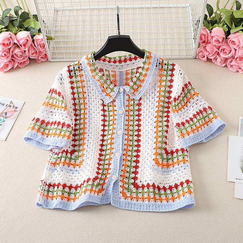 Button Up Crochet Shirt for Wo - Crochet Top Boho recension och pris