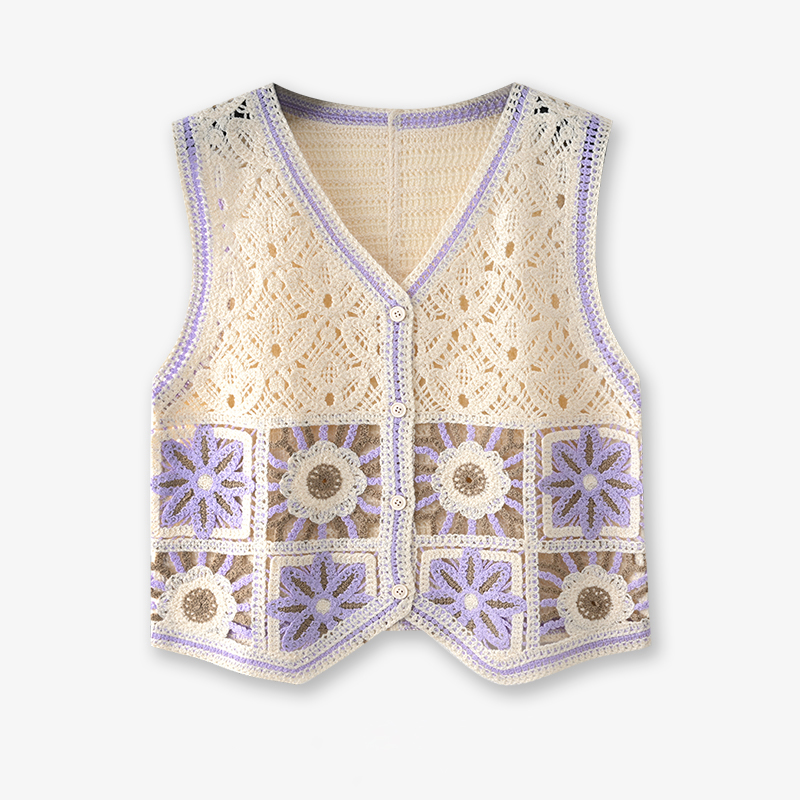 Granny Square Crochet Vest Wom - Crochet Top Boho recension och pris