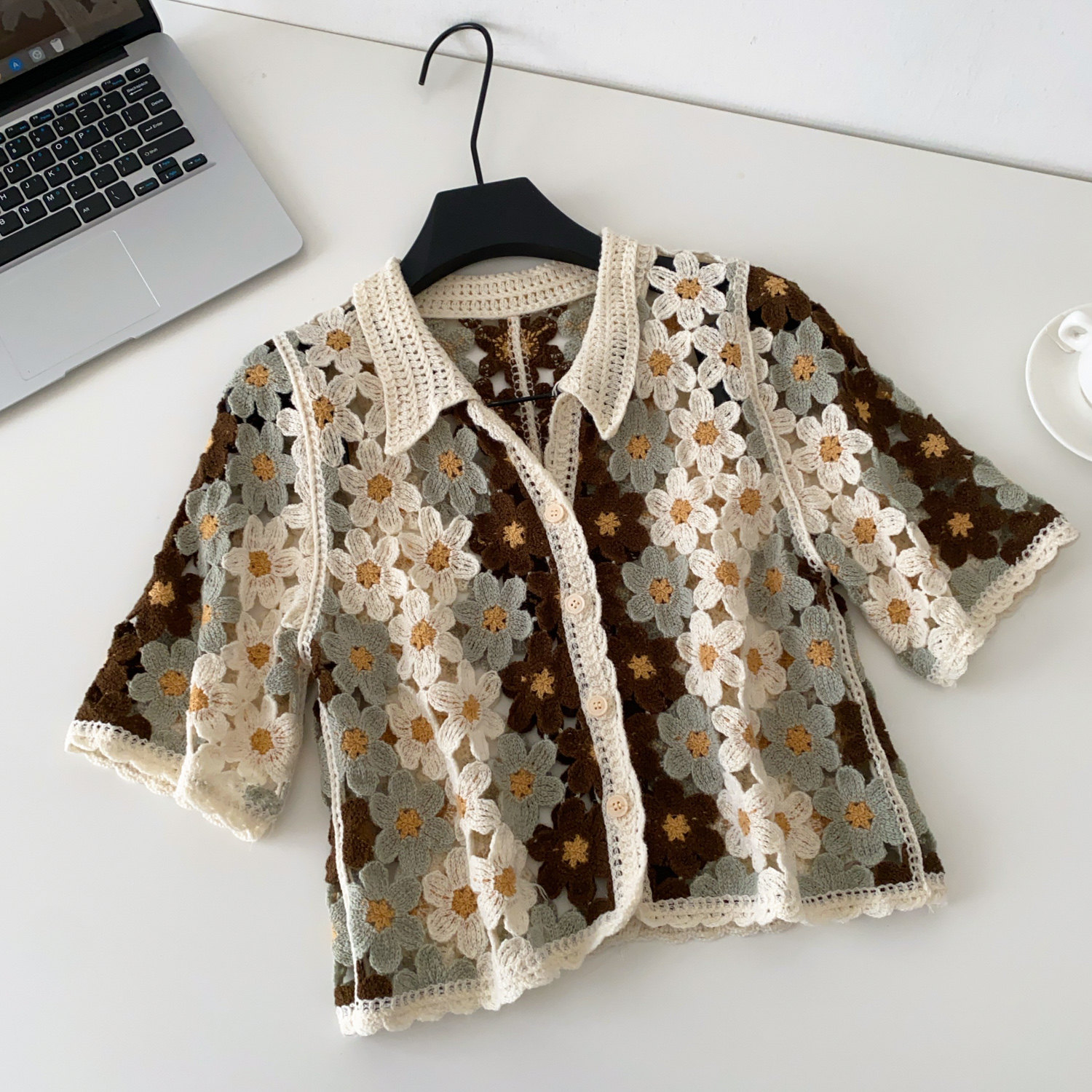 Women's Floral Crochet Cardiga - Crochet Top Boho recension och pris