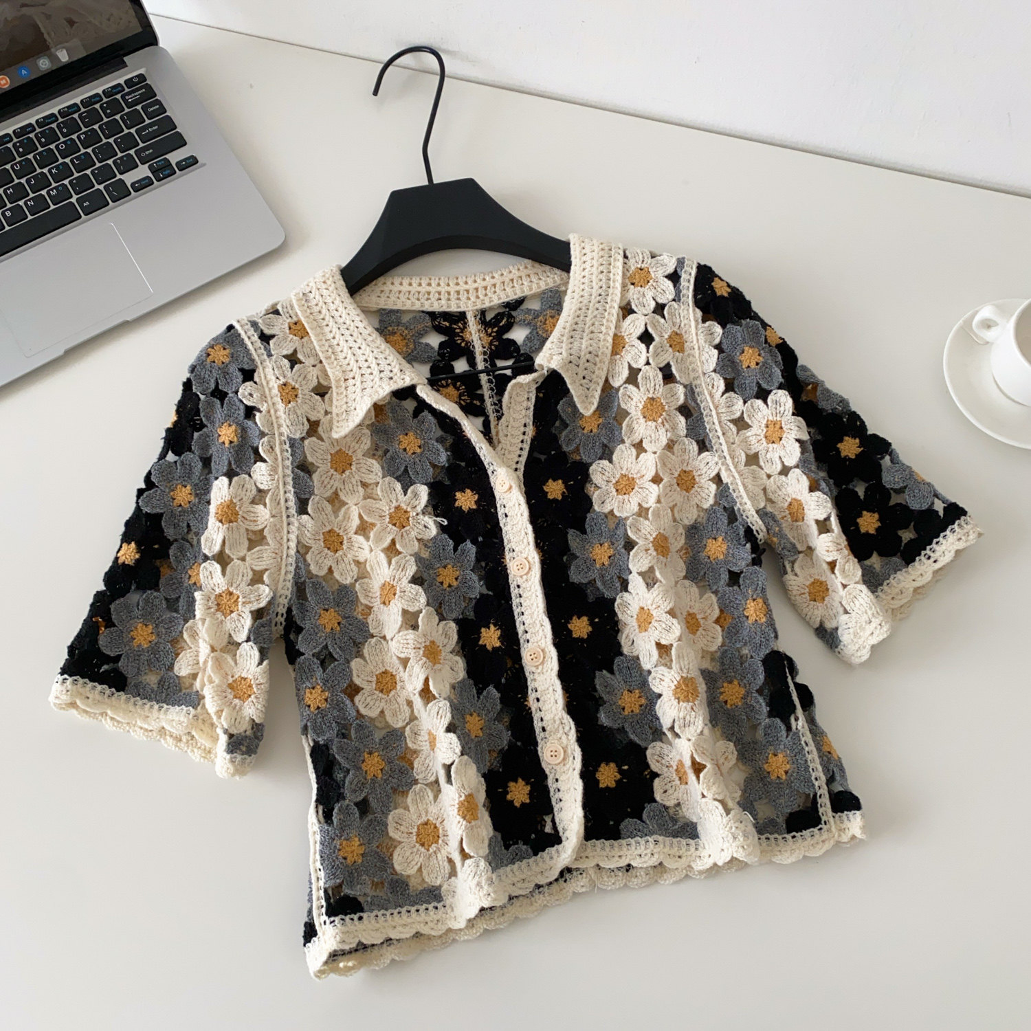 Women's Floral Crochet Cardiga - Crochet Top Boho recension och pris