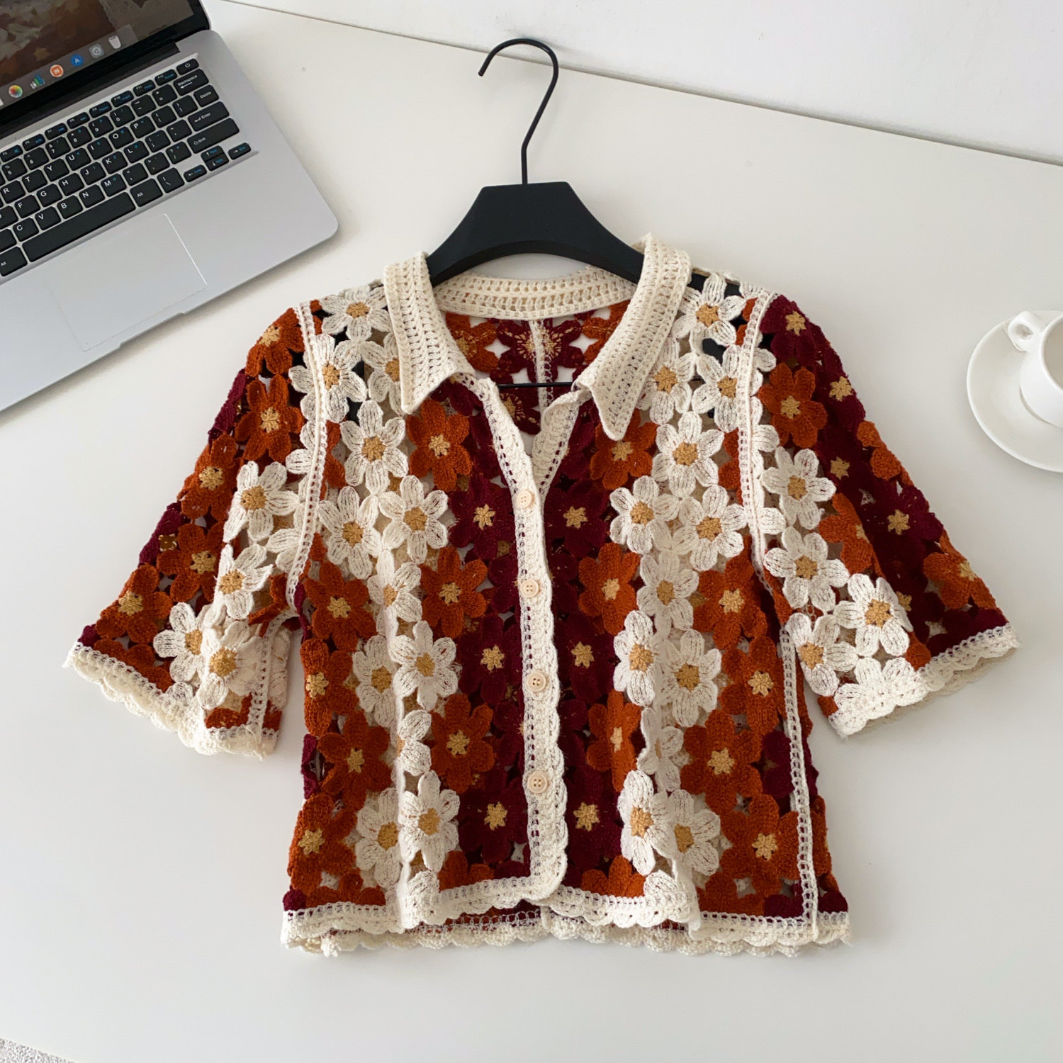 Women's Floral Crochet Cardiga - Crochet Top Boho recension och pris