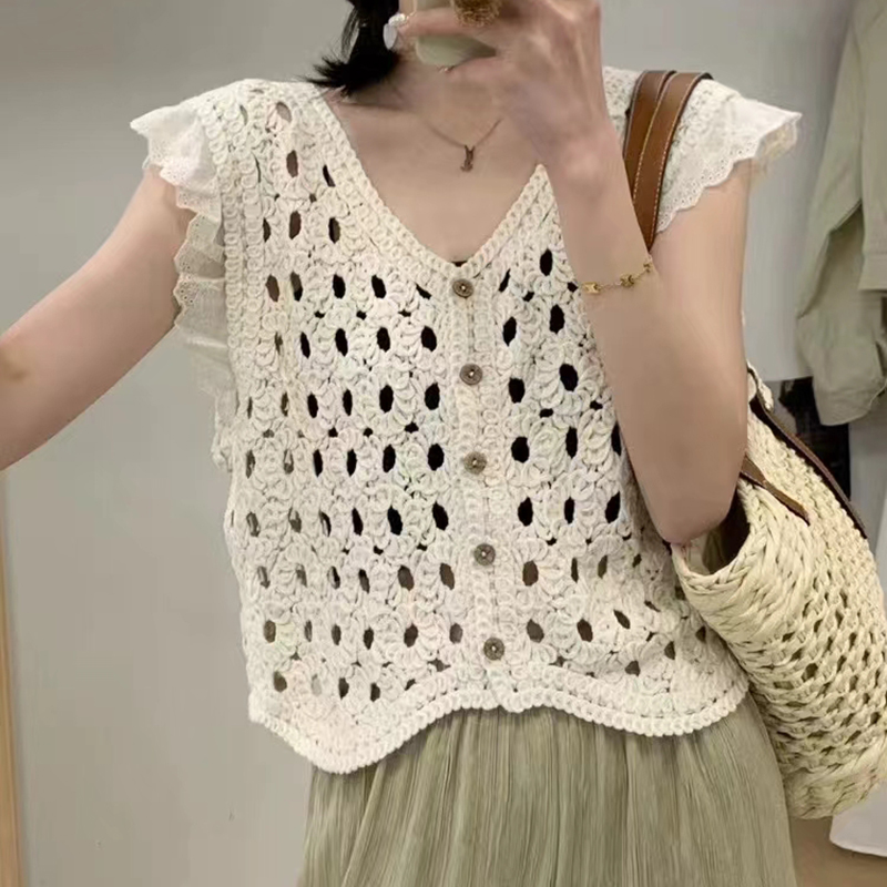 Ruffle Trim Crochet Vest Top B - Crochet Top Boho recension och pris