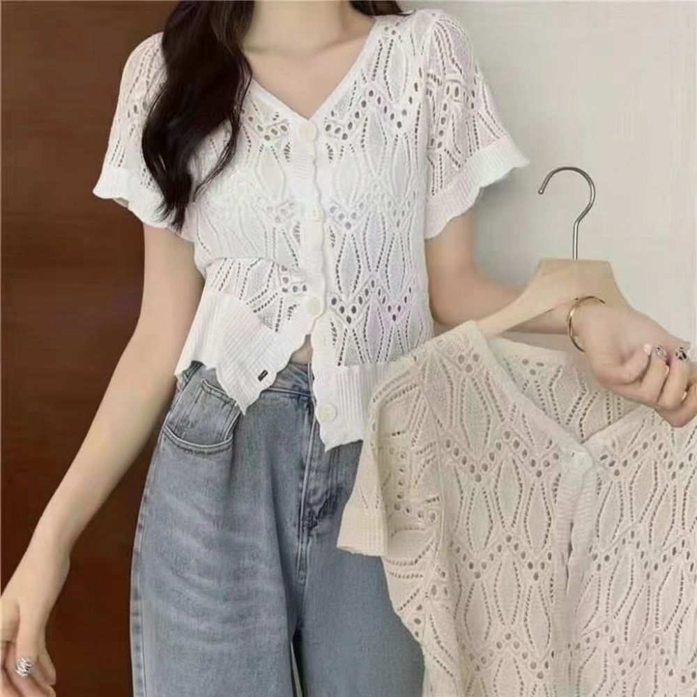 Fashion V-Neck Crochet Top Ope - Crochet Top Boho recension och pris