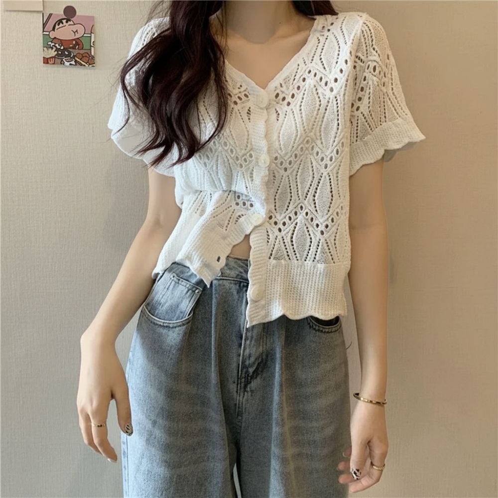 Fashion V-Neck Crochet Top Ope - Crochet Top Boho recension och pris