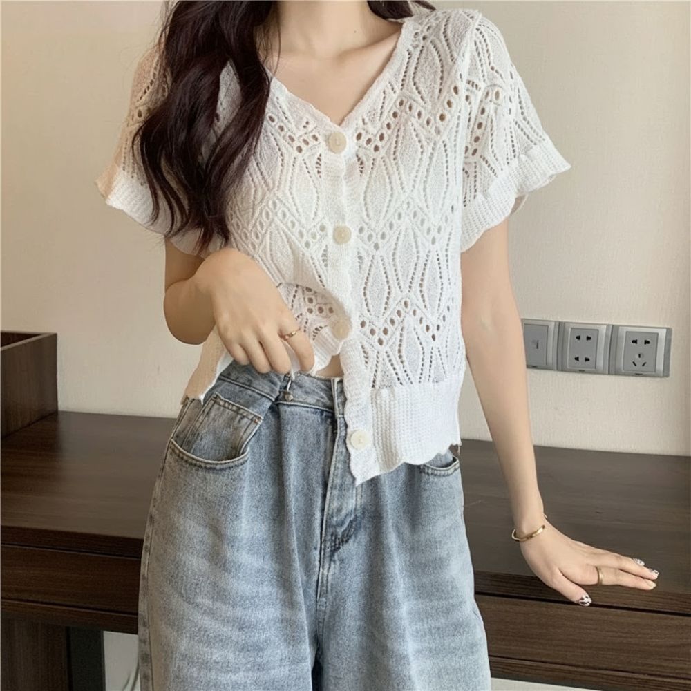 Fashion V-Neck Crochet Top Ope - Crochet Top Boho recension och pris