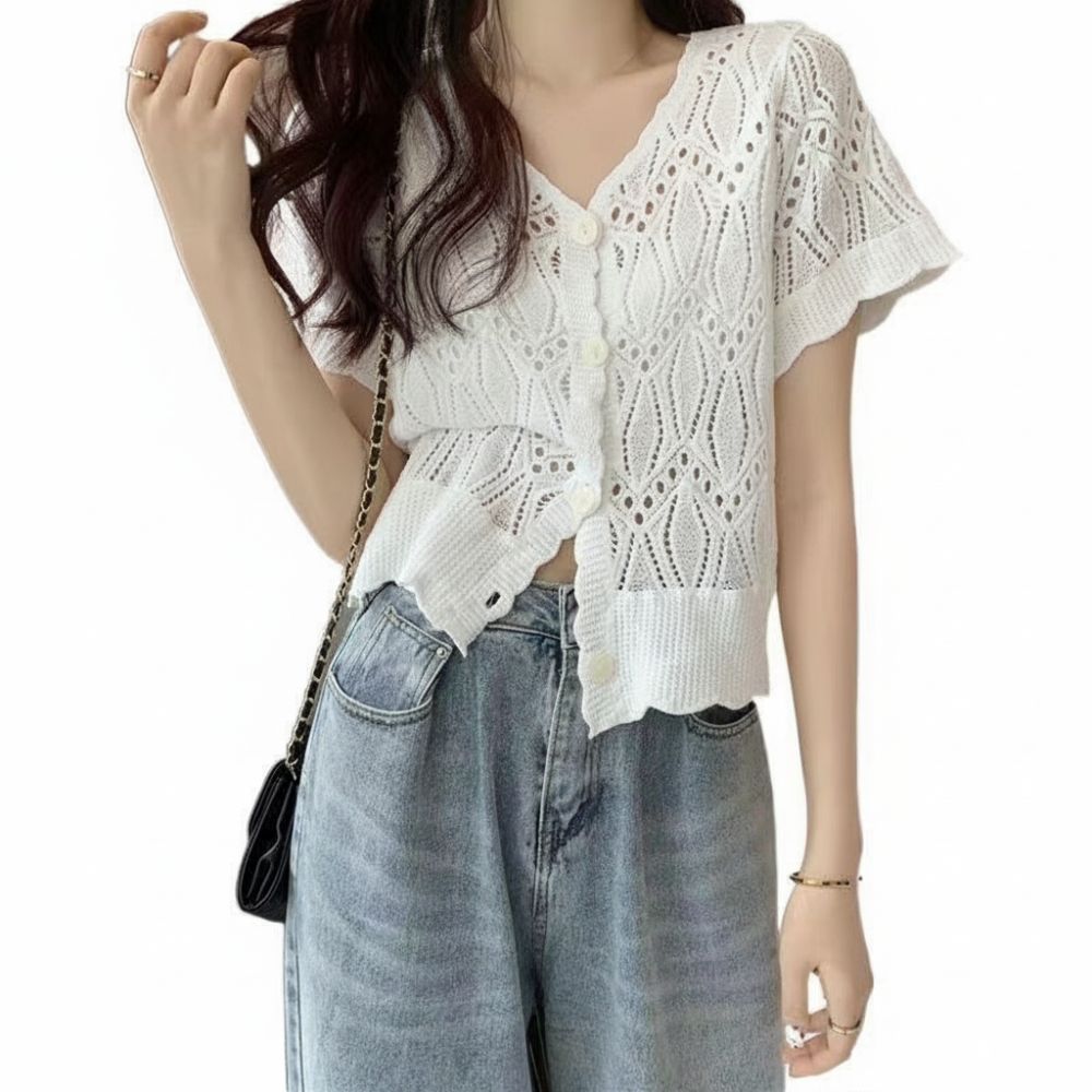 Fashion V-Neck Crochet Top Ope - Crochet Top Boho recension och pris