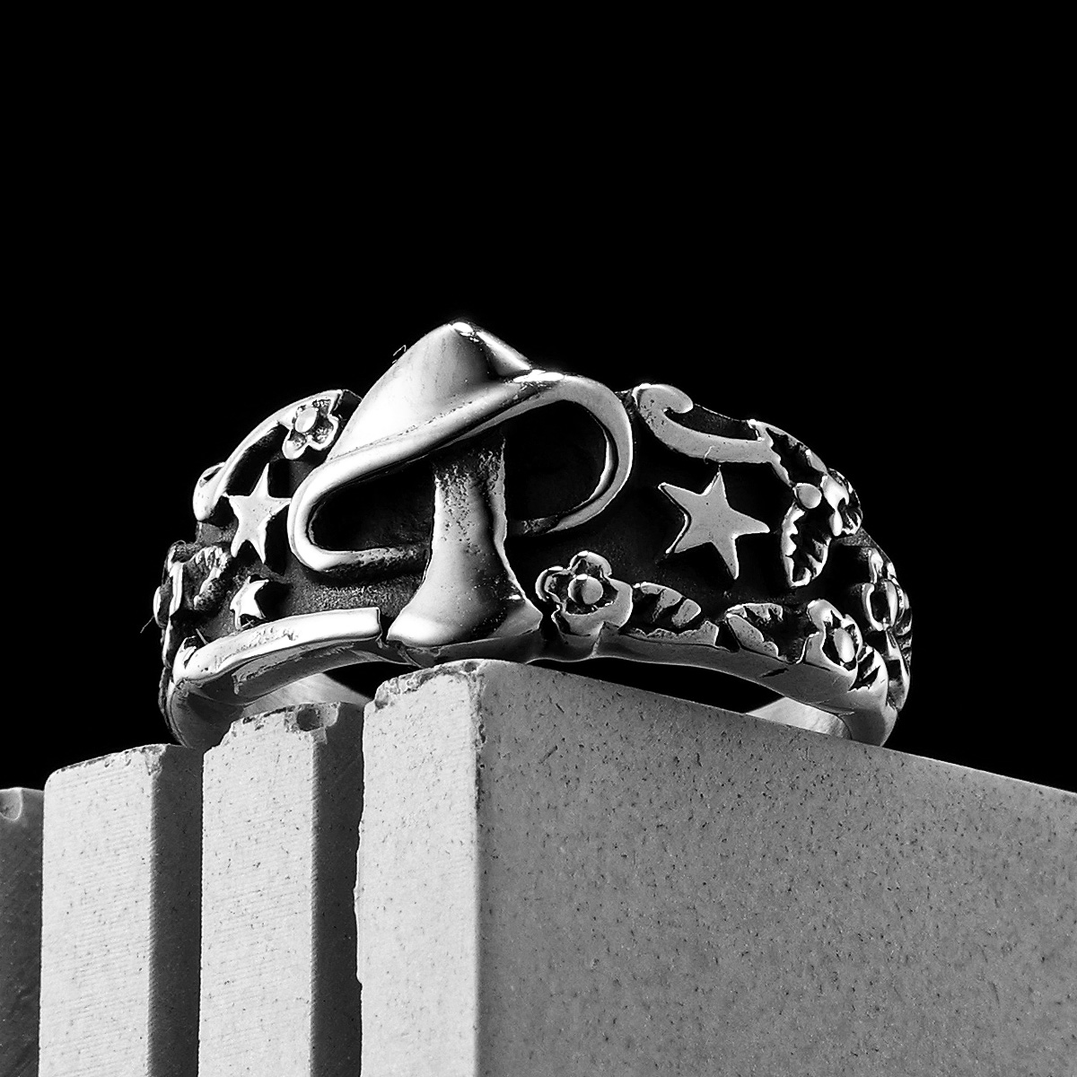 Mushroom Star Men Rings Stainl - Vintage Fashion Newtown recension och pris