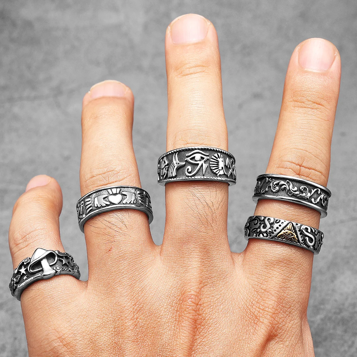 Mushroom Star Men Rings Stainl - Vintage Fashion Newtown recension och pris