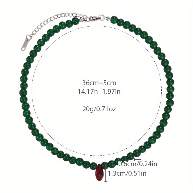 Vintage Green Beaded Necklace  - Vintage Fashion Faire recension och pris