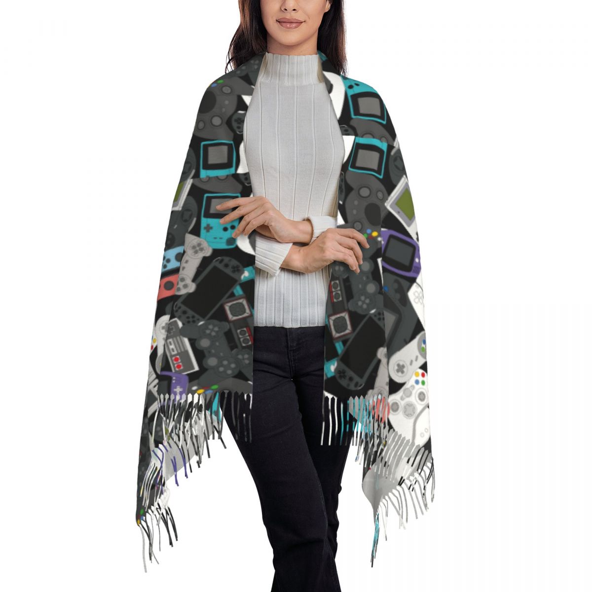 Gamer Controller Tassel Scarf  - Vintage Fashion Videos recension och pris