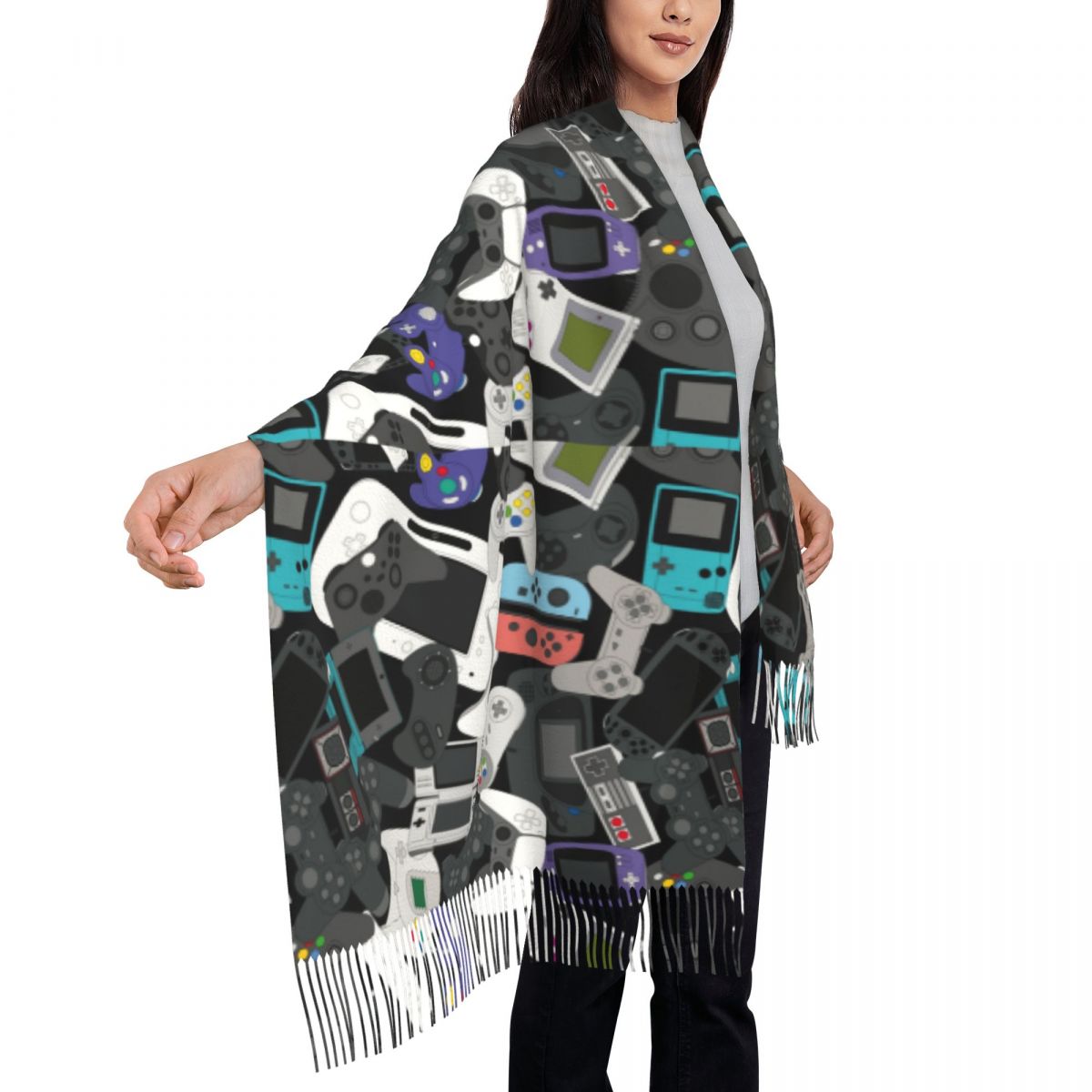 Gamer Controller Tassel Scarf  - Vintage Fashion Videos recension och pris