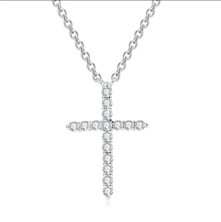 Silver Color Cross Pendant Nec - Vintage Fashion Faire recension och pris