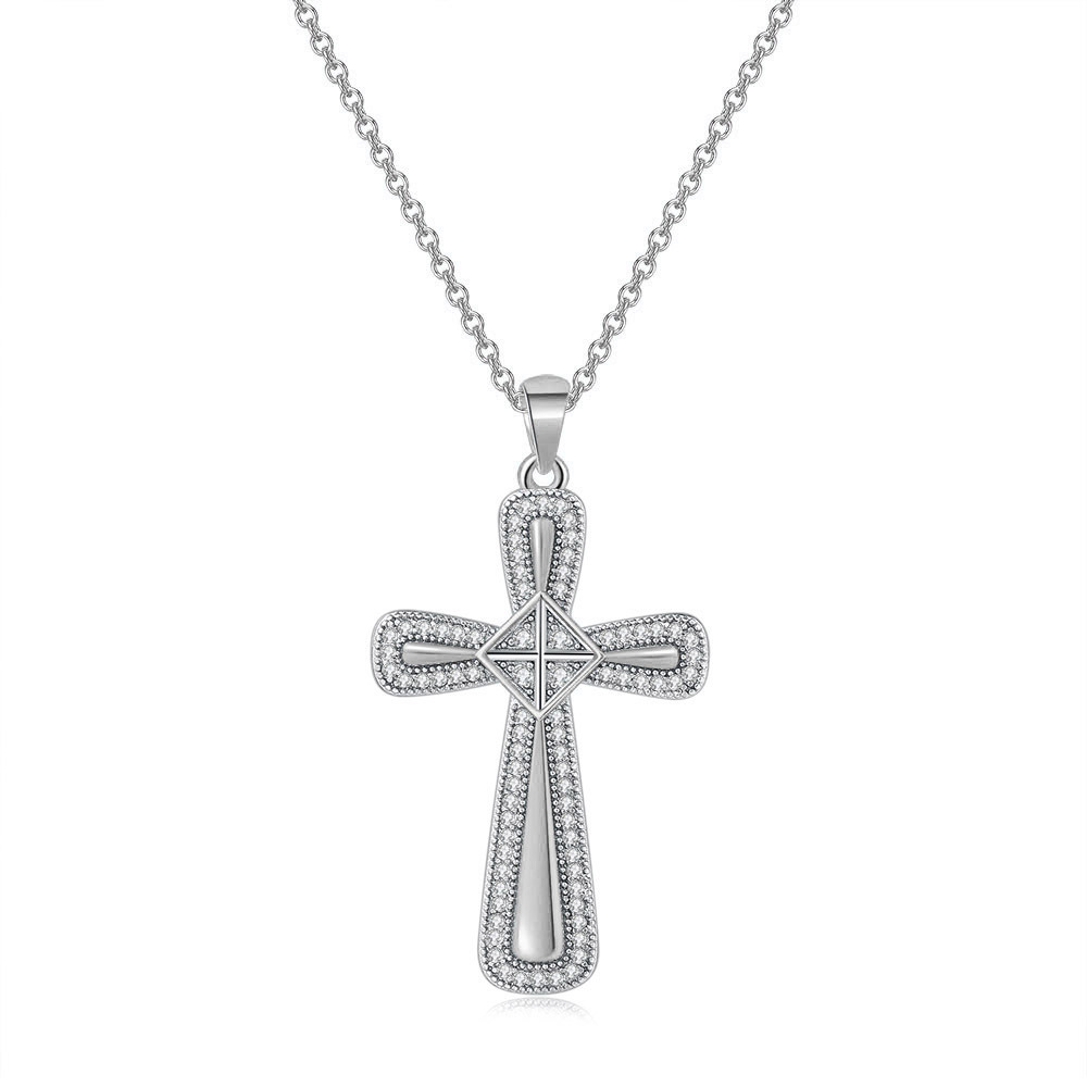 Silver Color Cross Pendant Nec - Vintage Fashion Faire recension och pris