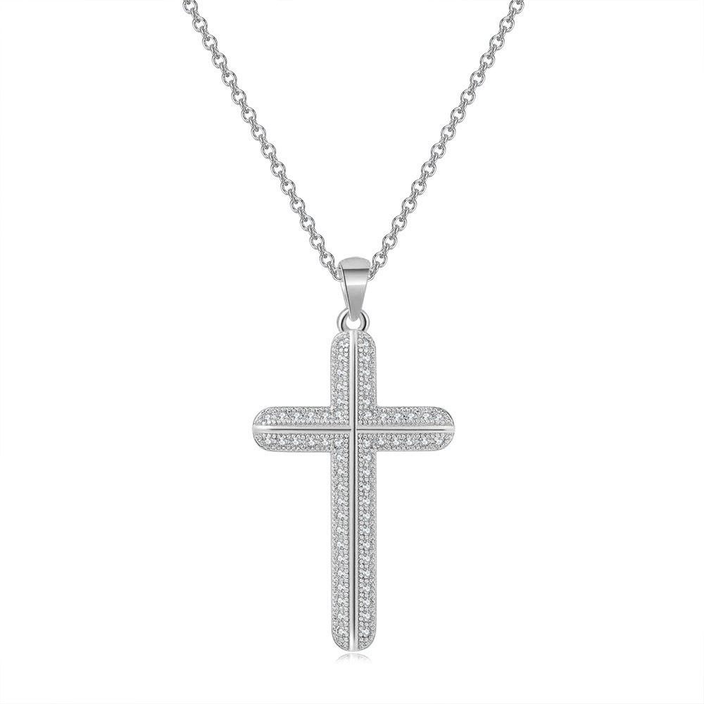 Silver Color Cross Pendant Nec - Vintage Fashion Faire recension och pris