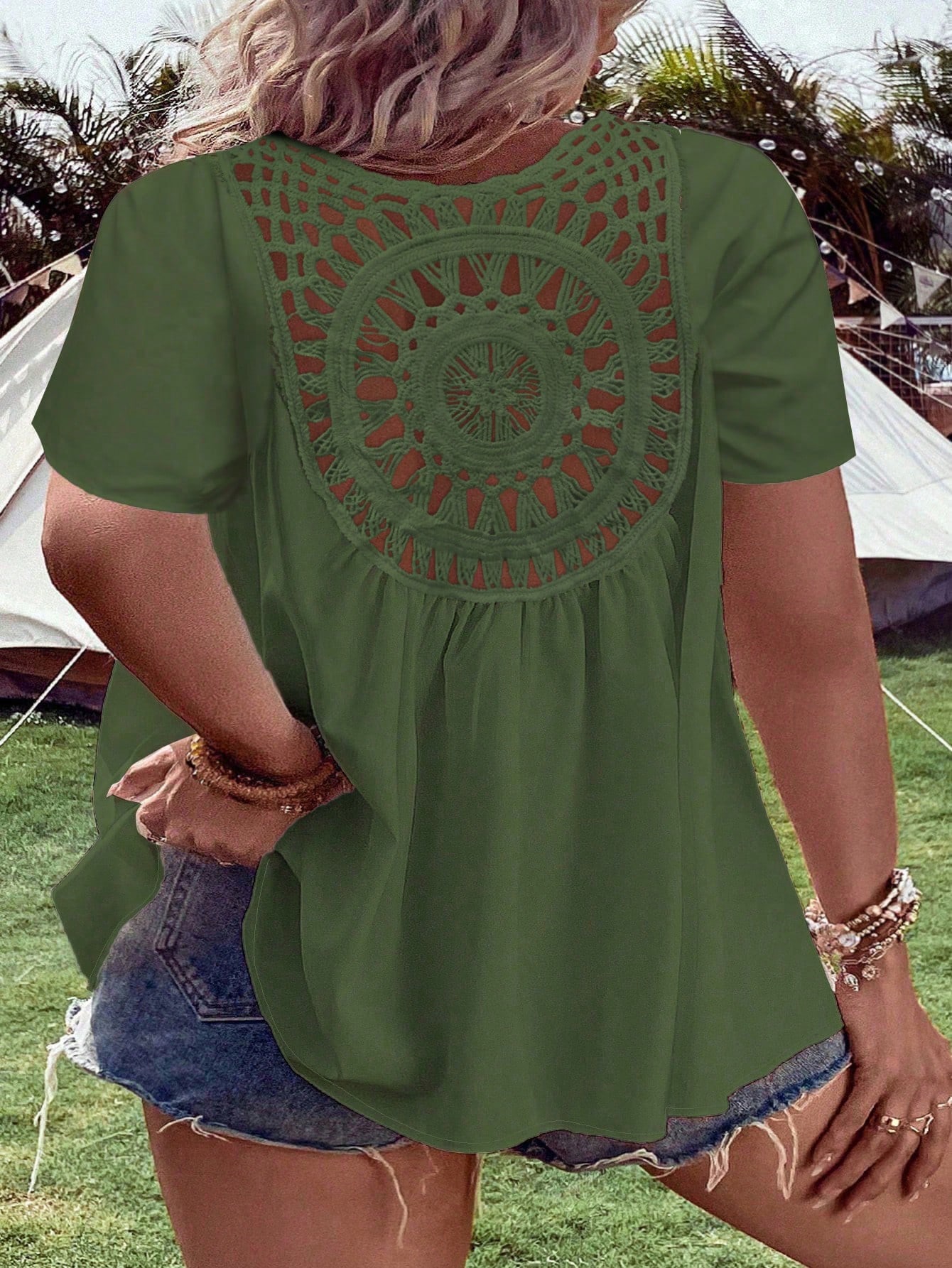 Women's Plus Size Crochet Back - Crochet Top Boho recension och pris