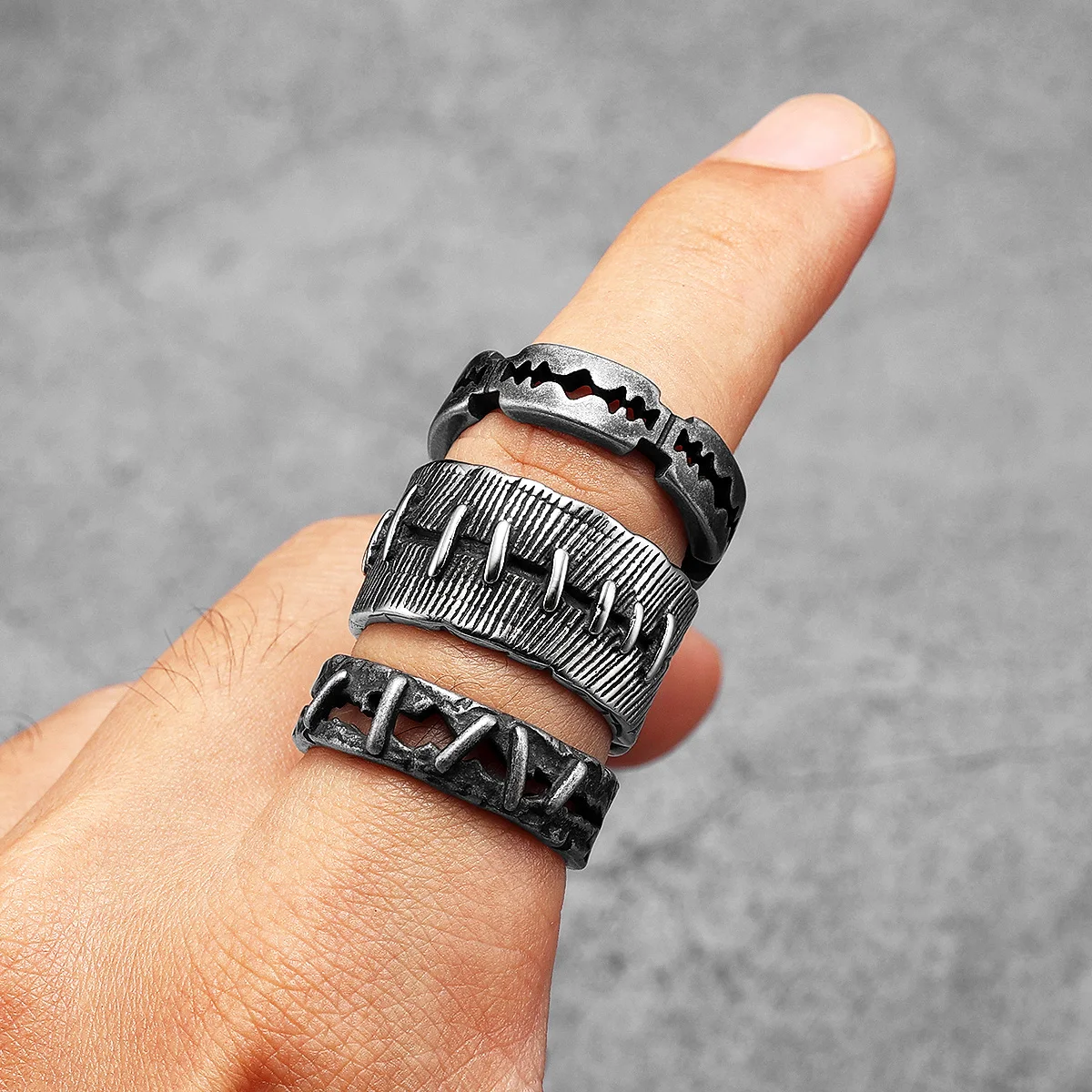 Retro Razor Blade Men Rings St - Vintage Fashion Newtown recension och pris
