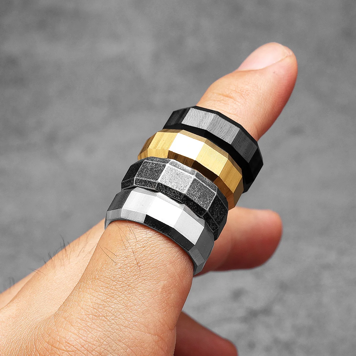 Geometric Cuts Men Rings Stain - Vintage Fashion Newtown recension och pris