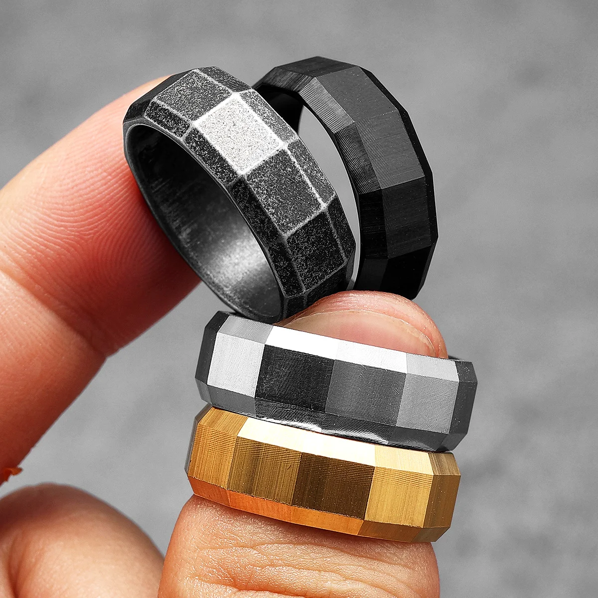 Geometric Cuts Men Rings Stain - Vintage Fashion Newtown recension och pris