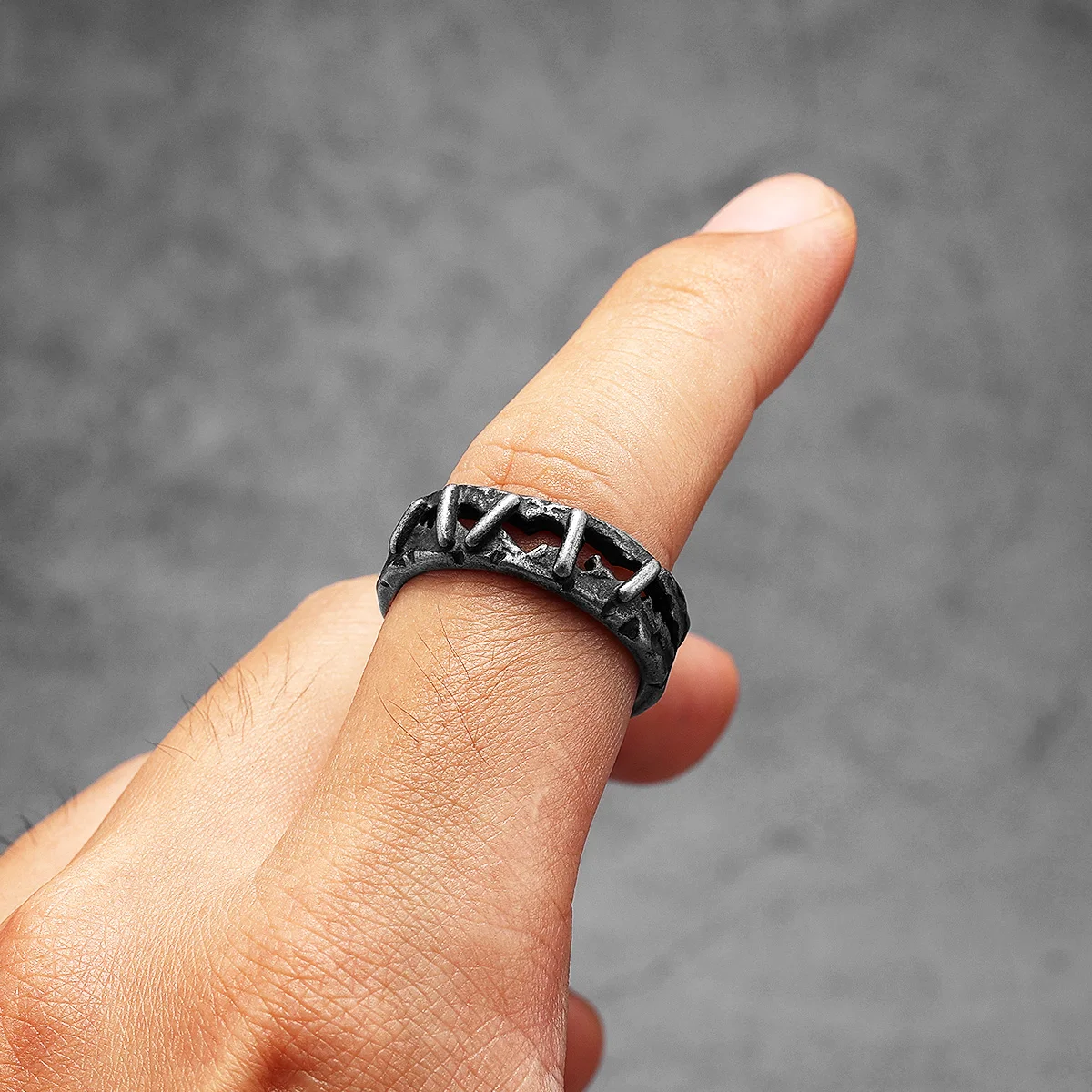 Retro Suture Men Rings Stainle - Vintage Fashion Newtown recension och pris